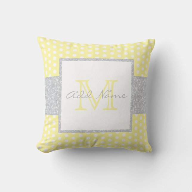 Almohada del bebé del lunar del amarillo de (Anverso)