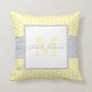 Almohada del bebé del lunar del amarillo de
