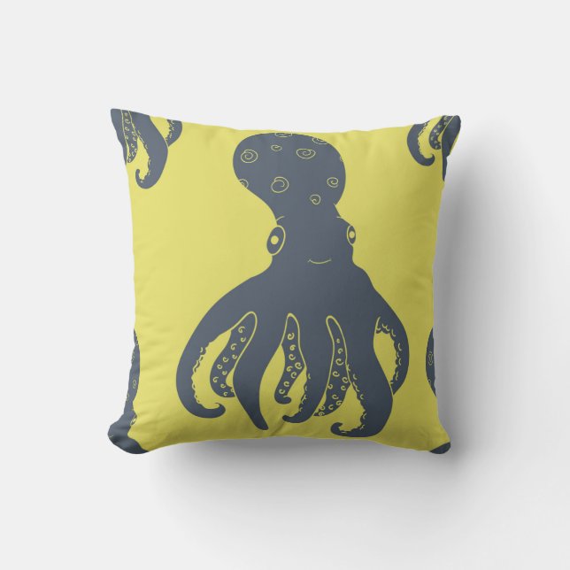 Almohada del bebé del pulpo (amarillo) (Anverso)