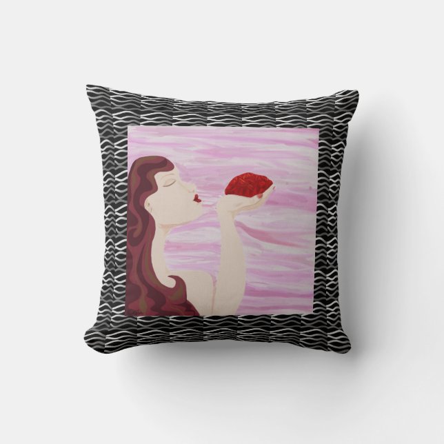 Almohada del beso del fieltro del corazón (Anverso)