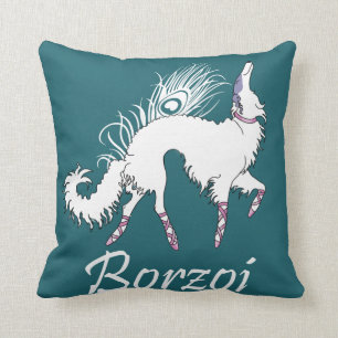 Almohada del Blanco-Trullo del ballet del Borzoi