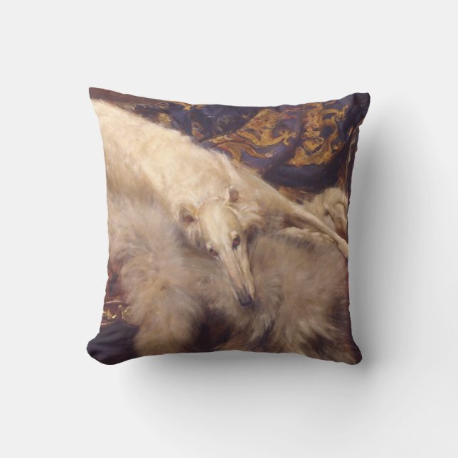 Almohada del Borzoi del encanto del art déco (Anverso)