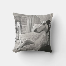 Almohada del bosquejo del Borzoi del art déco