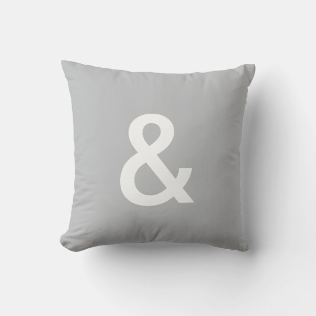 almohada del botón & (ampersand), gris y blanco (Anverso)
