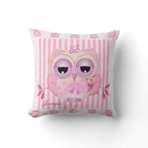 Almohada del búho del bebé con nombre