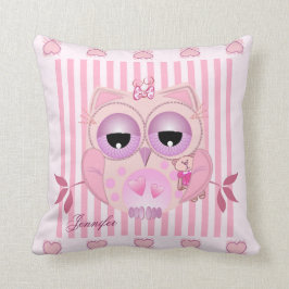 Almohada del búho del bebé con nombre