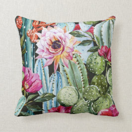 Almohada del cactus (negro)