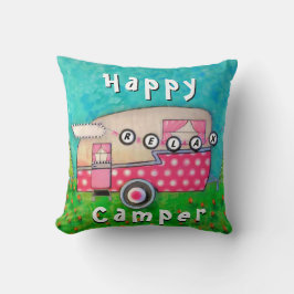 Almohada del campista contento, arte del campista