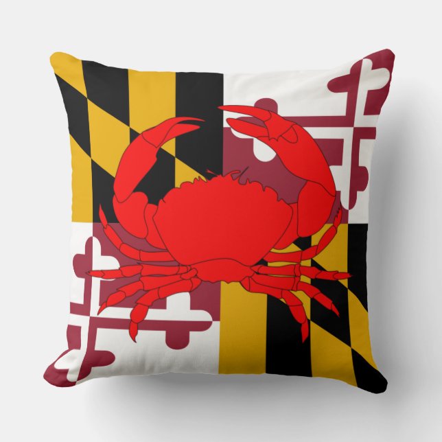 Almohada del cangrejo de la bandera de Maryland (Anverso)