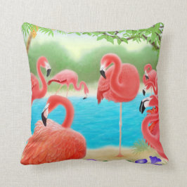 Almohada del Caribe de la laguna del flamenco