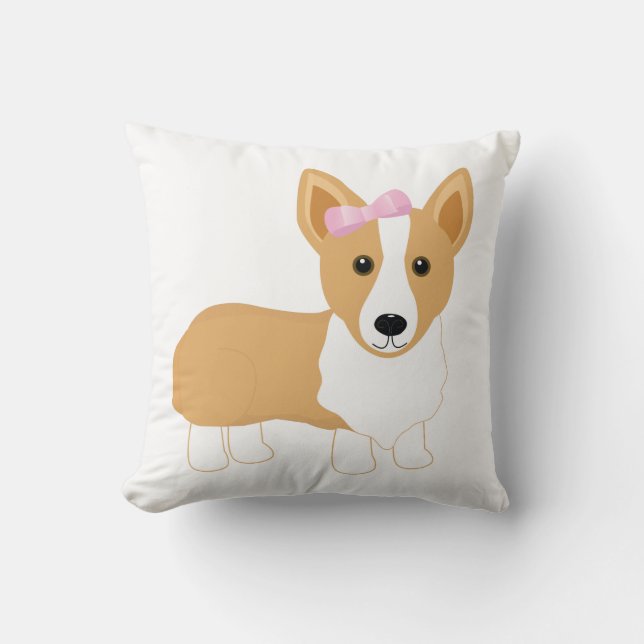 Almohada del chica del Corgi (Anverso)