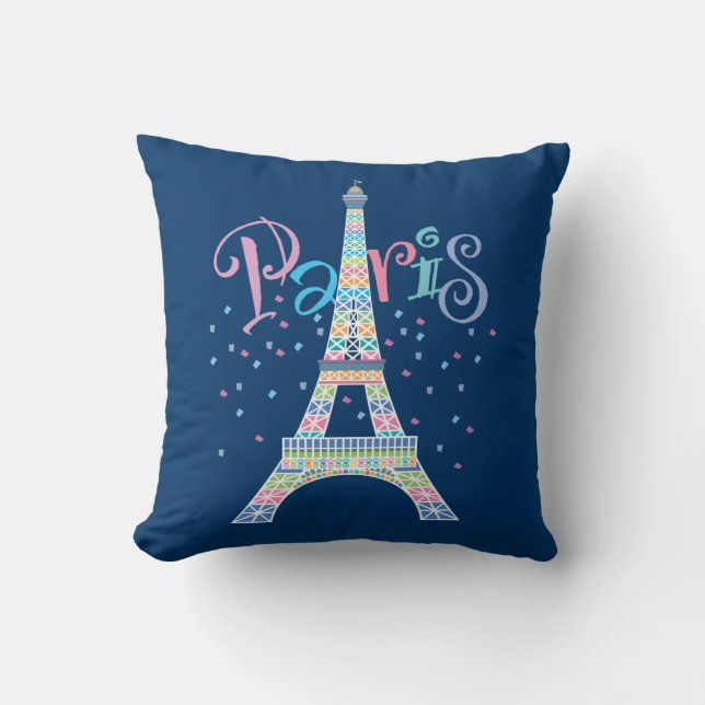 Almohada del confeti de la torre Eiffel (Anverso)
