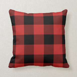 Almohada del control del búfalo rojo y negro