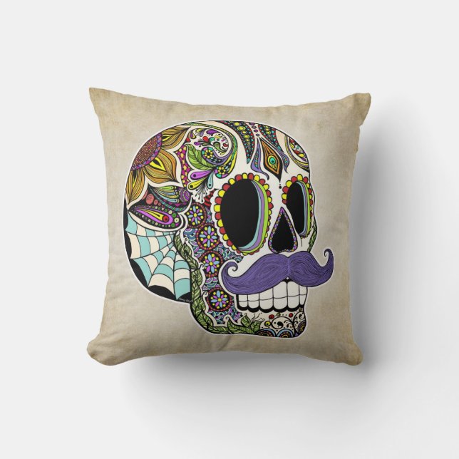 Almohada del cráneo del azúcar del bigote - estilo (Anverso)