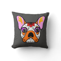 Almohada del cráneo del azúcar del bulldog francés
