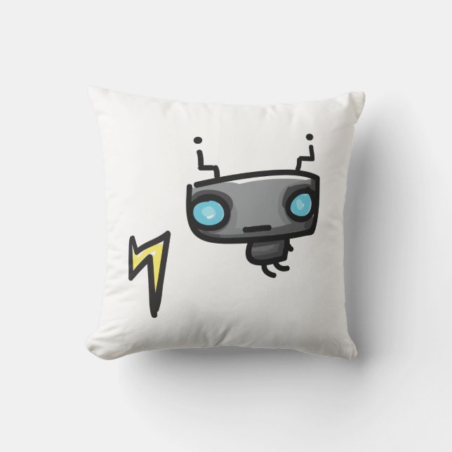 Almohada del cuadrado del robot de los Doodles (Anverso)