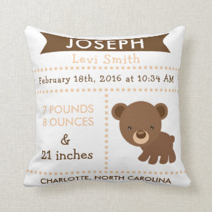 Almohada del cuarto de niños del arbolado del oso