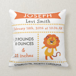 Almohada del cuarto de niños del león del safari