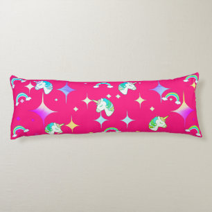 Almohada del cuerpo de impresión de arcoiris rosa 