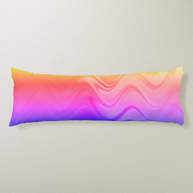 Almohada del cuerpo de impresión rosa y amarilla (Anverso)
