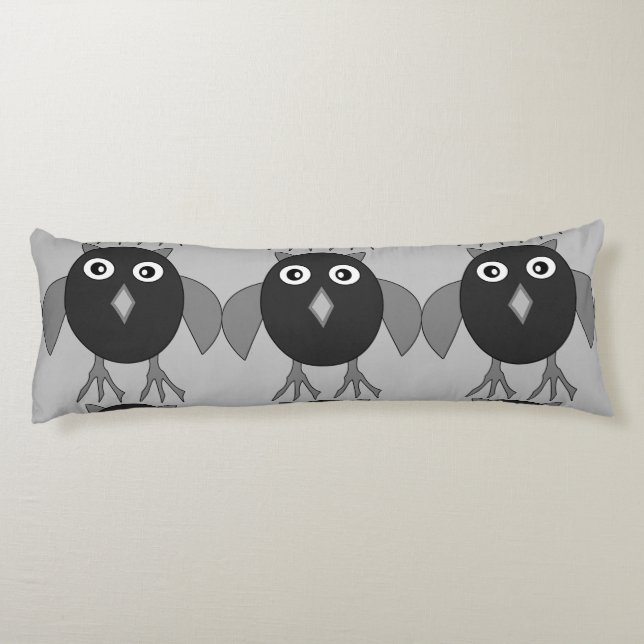 Almohada del cuerpo de la lechuza de Halloween (Reverso)
