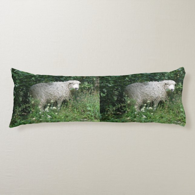 Almohada del cuerpo de la oveja blanquecina suave (Anverso)
