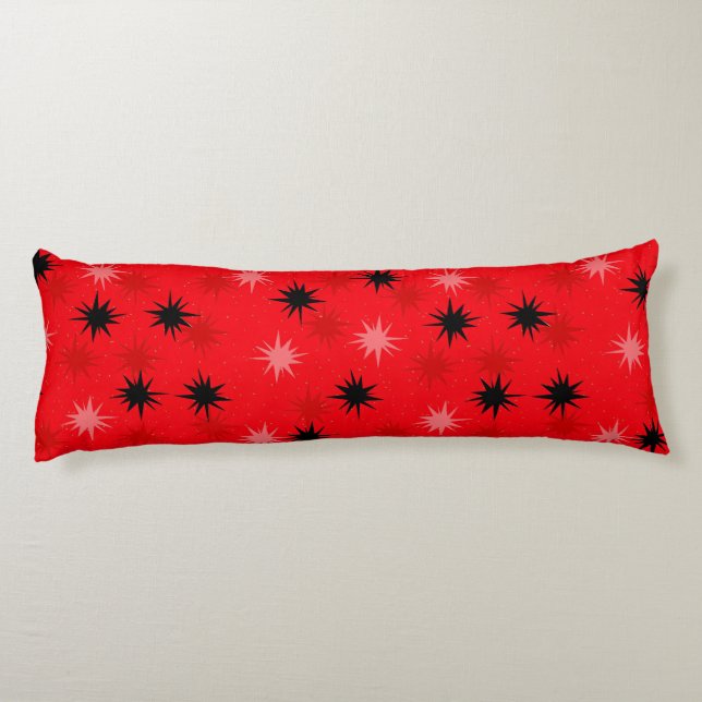 Almohada del cuerpo de los Starburts Rojos Atómico (Reverso)