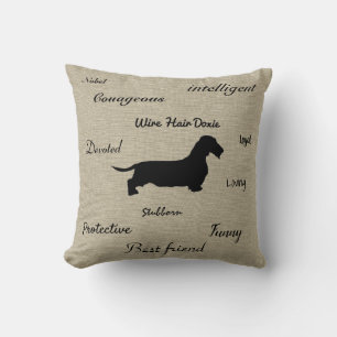 Almohada del Dachshund del pelo del alambre