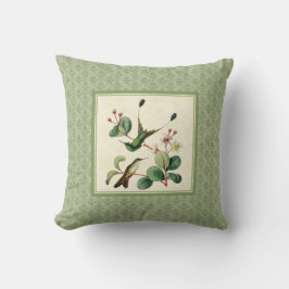 Almohada del damasco de los colibríes de la cola