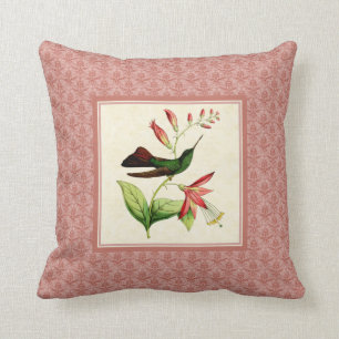 Almohada del damasco del colibrí de Plumeleteer