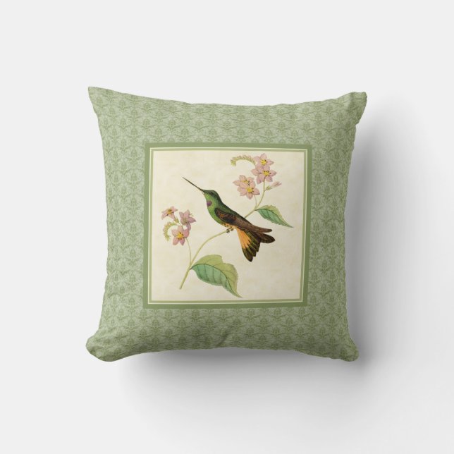 Almohada del damasco del colibrí de Starfrontlet (Anverso)