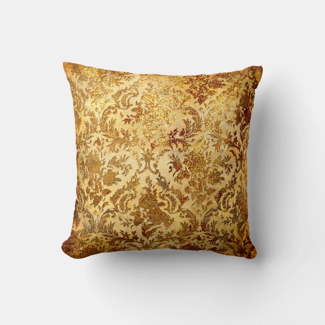 Almohada del damasco del vintage (Anverso)