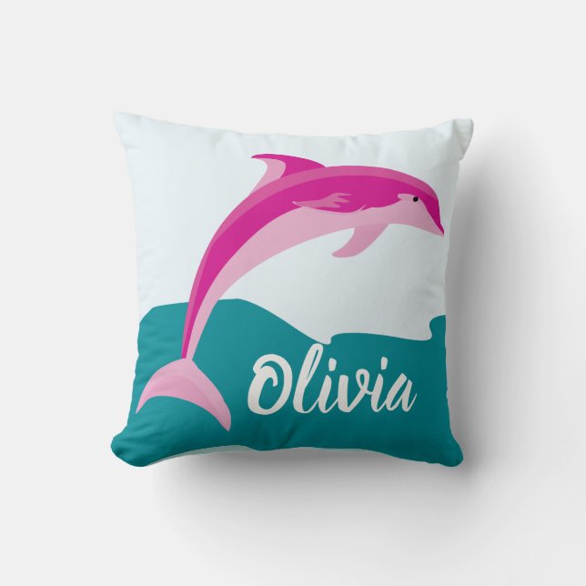 Almohada del delfín personalizada (Anverso)