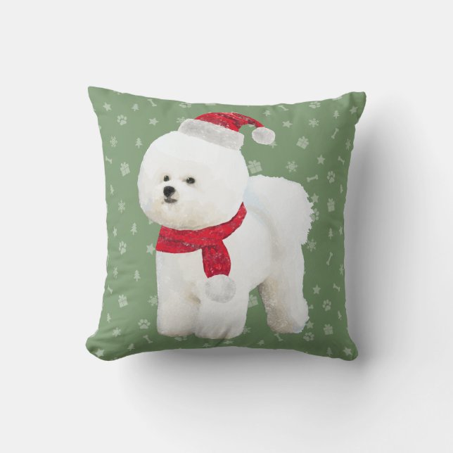 Almohada del día de fiesta de Bichon Frise (Anverso)