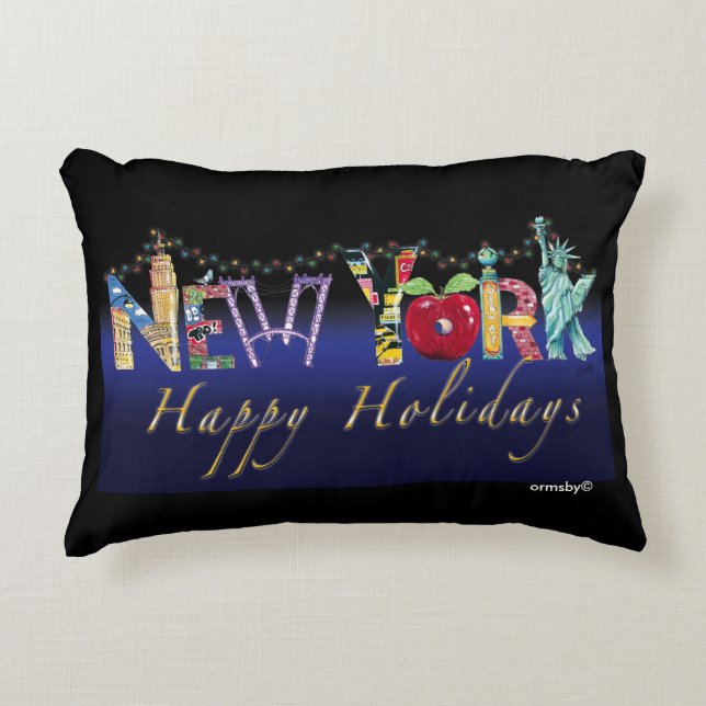 Almohada del día de fiesta de Nueva York (Anverso)