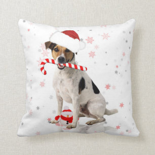 Almohada del día de fiesta del navidad del perro