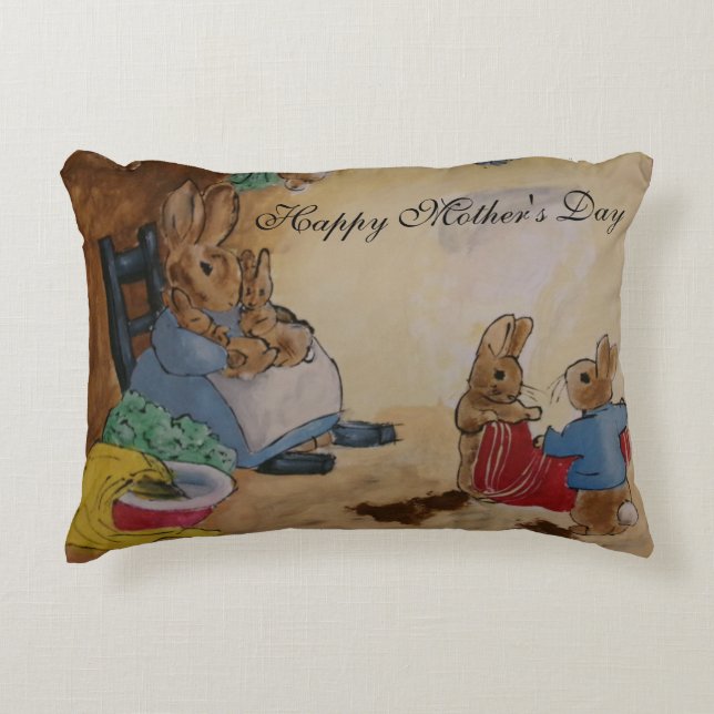 Almohada del Día de la Madre de Peter Rabbit (Anverso)