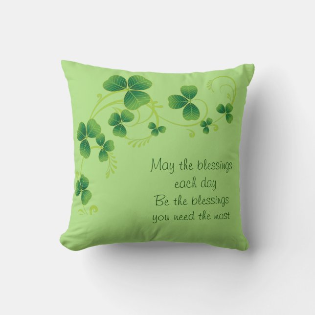 Almohada del Día de San Patricio-Que las Bendicion (Anverso)