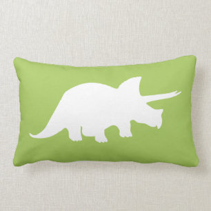 Almohada del dinosaurio en verde con las rayas