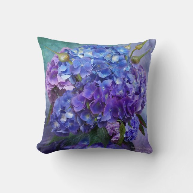 Almohada del diseñador del arte del Hydrangea (Anverso)