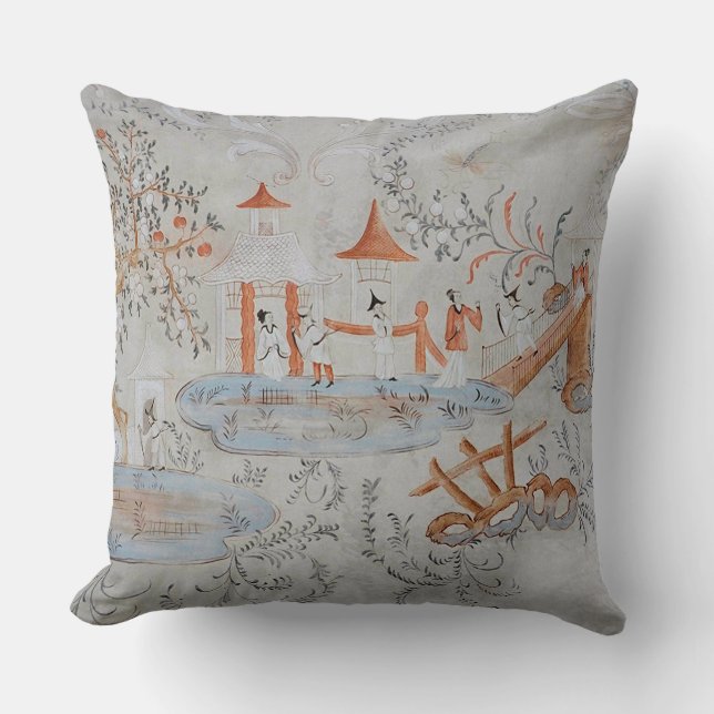 Almohada del diseñador del Chinoiserie (Anverso)