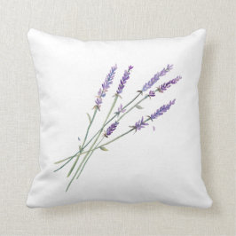 Almohada del diseño de la lavanda de la acuarela