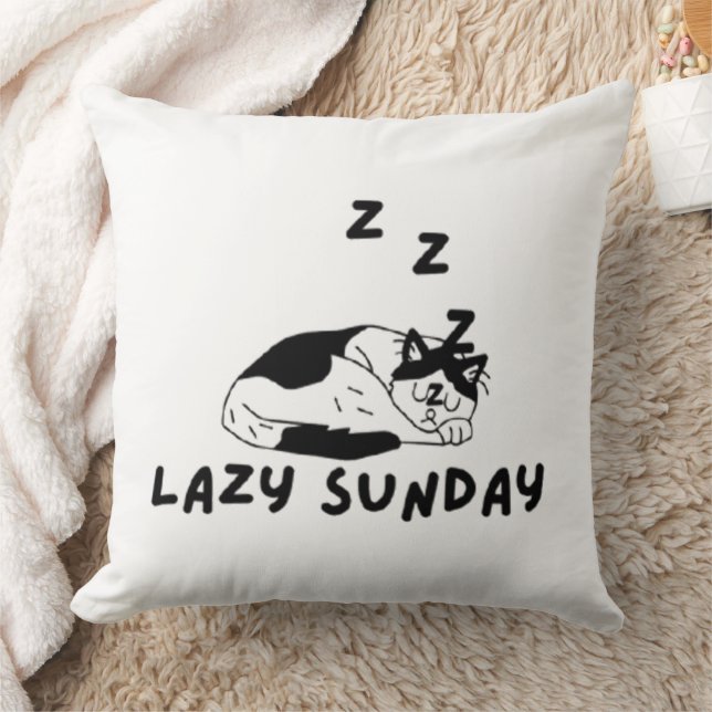 almohada del domingo con la siesta del gato (Manta)