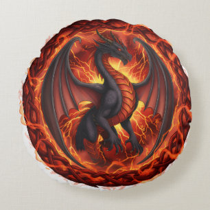 Almohada del dragón blanco rojo