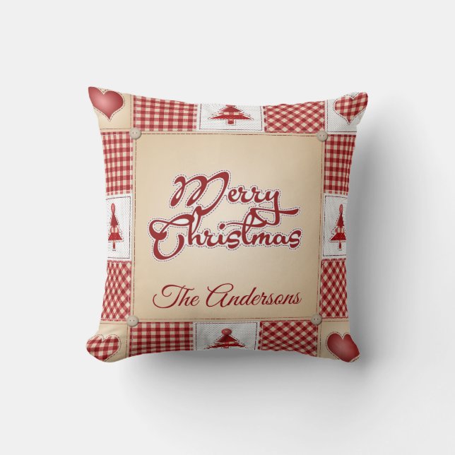 Almohada del edredón de remiendo del navidad del (Anverso)