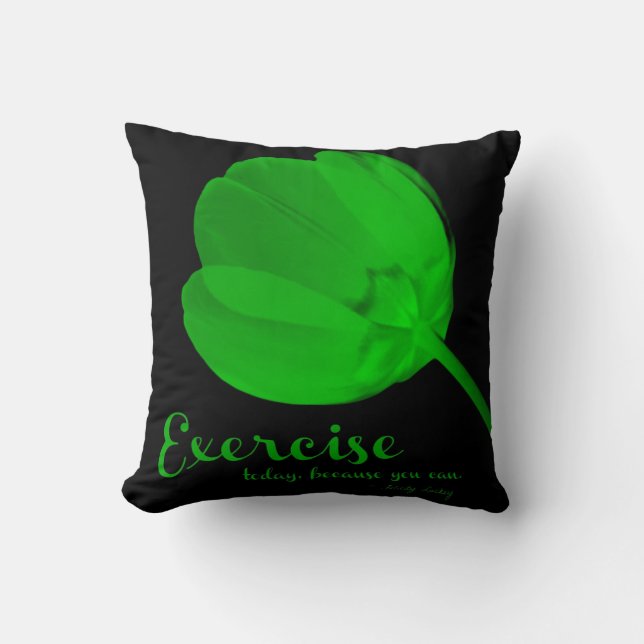 Almohada del ejercicio del verde del tulipán de la (Anverso)