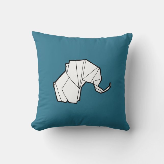 Almohada del elefante de Origami (Anverso)