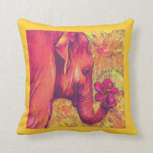 almohada del elefante rosado