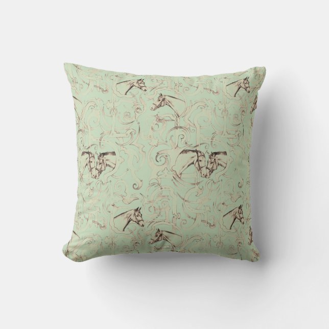 Almohada del Equestrian del vintage (Anverso)