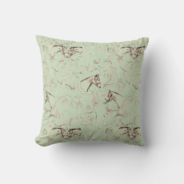 Almohada del Equestrian del vintage (Anverso)